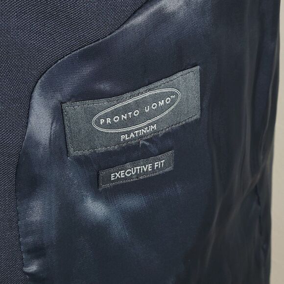 Pronto Uomo Platinum Men's Sport Coat Suit Jacket Two Button Navy Wool 42R NEW - Picture 13 of 14